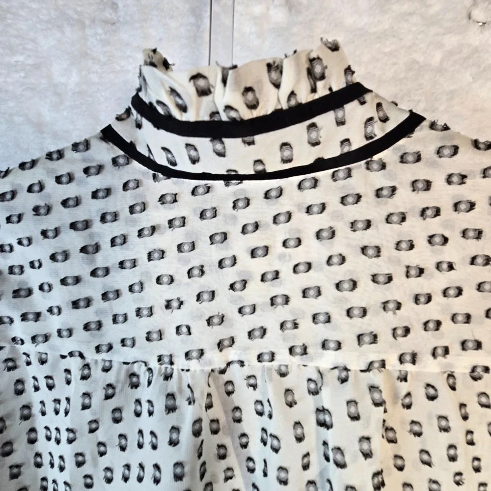 Vintage Y2K J Crew‎ Preppy Sheer Womens Top Coquette Lightweight Button Twee 00